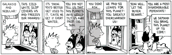 Calvin and Hobbes on Wednesday December 20, 1995 Comic Strip