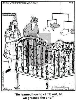 Close to Home on Thursday April 3, 1997 Comic Strip