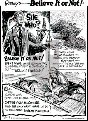 Ripley's Believe It or Not - Wednesday May 11, 2005 Comic Strip