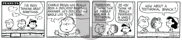 Peanuts on Monday January 29, 1973 Comic Strip