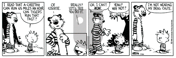 Calvin and Hobbes on Thursday March 31, 1988 Comic Strip