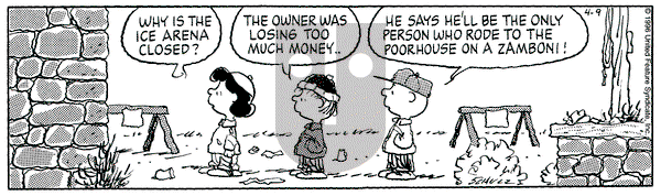 Peanuts on Tuesday April 9, 1996 Comic Strip