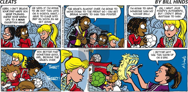 Cleats on Sunday March 23, 2003 Comic Strip