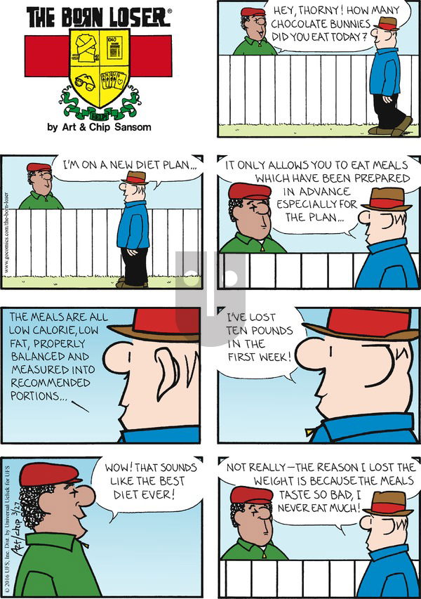 The Born Loser on Sunday March 27, 2016 Comic Strip