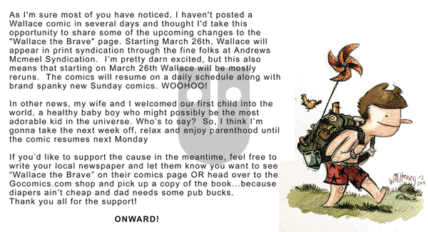 Wallace the Brave on Monday March 19, 2018 Comic Strip