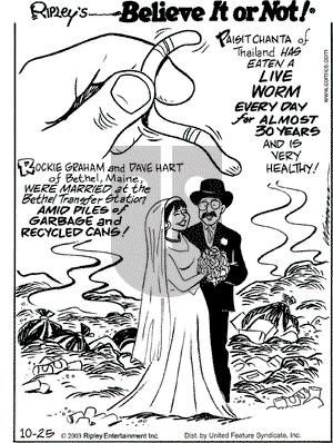 Ripley's Believe It or Not on Saturday October 25, 2003 Comic Strip