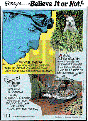 Ripley's Believe It or Not on Wednesday November 4, 2015 Comic Strip
