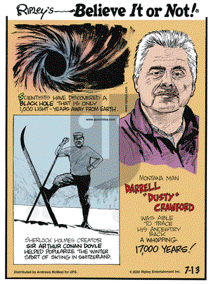 Ripley's Believe It or Not on Monday July 13, 2020 Comic Strip