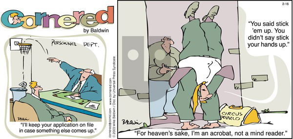 Cornered on Sunday February 16, 2003 Comic Strip