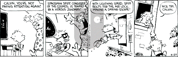Calvin and Hobbes - Thursday June 27, 1991 Comic Strip