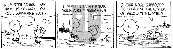 Peanuts on Friday July 17, 1992 Comic Strip