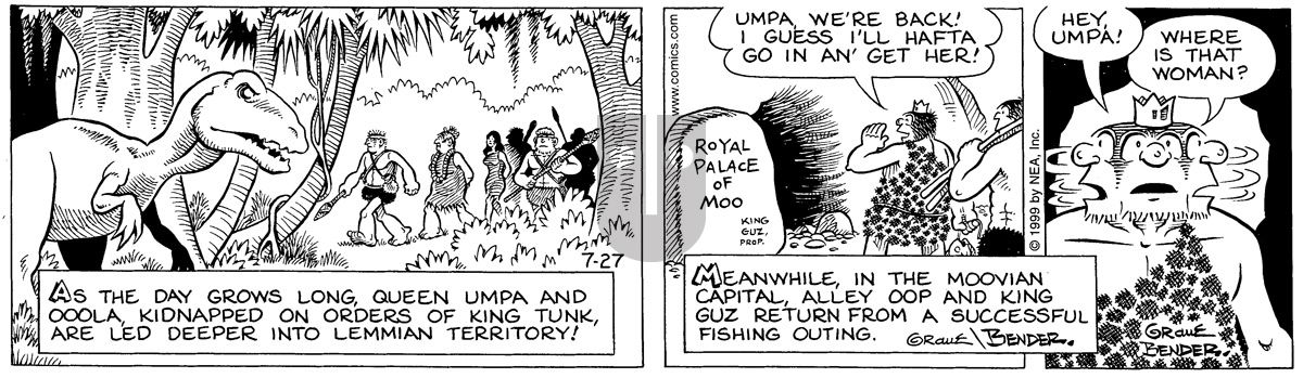 Alley Oop - Tuesday July 27, 1999 Comic Strip
