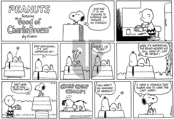Peanuts on Sunday December 8, 1974 Comic Strip