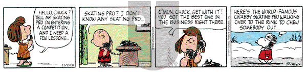 Peanuts on Thursday November 2, 2000 Comic Strip