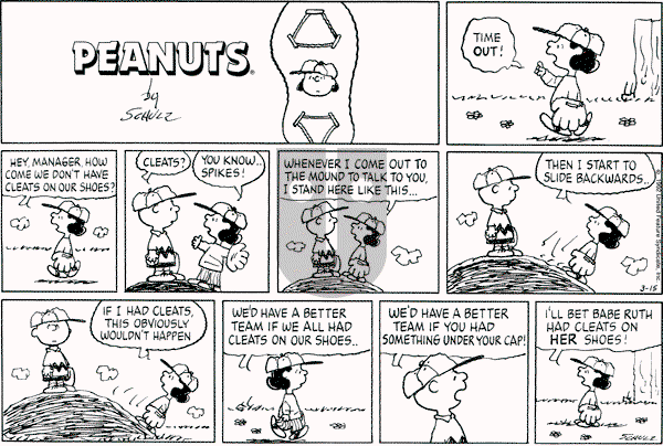Peanuts - Sunday March 15, 1992 Comic Strip