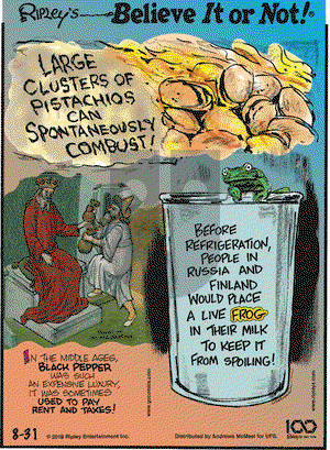 Ripley's Believe It or Not on Saturday August 31, 2019 Comic Strip