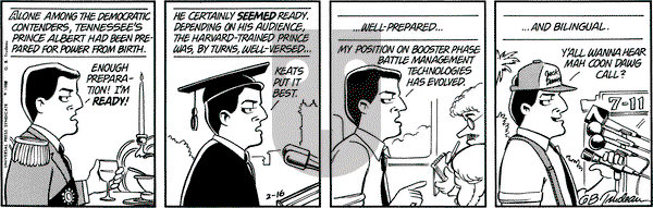 Doonesbury on Tuesday February 16, 1988 Comic Strip