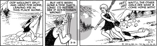 Alley Oop on Saturday March 9, 1974 Comic Strip
