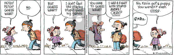 Cul de Sac on Thursday January 7, 2016 Comic Strip