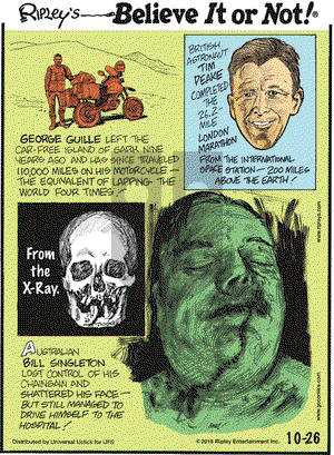 Ripley's Believe It or Not on Wednesday October 26, 2016 Comic Strip
