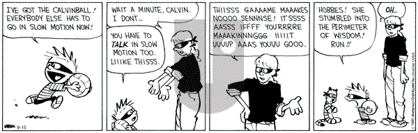 Calvin and Hobbes on Tuesday September 15, 2015 Comic Strip