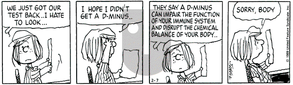 Peanuts on Tuesday February 7, 1989 Comic Strip