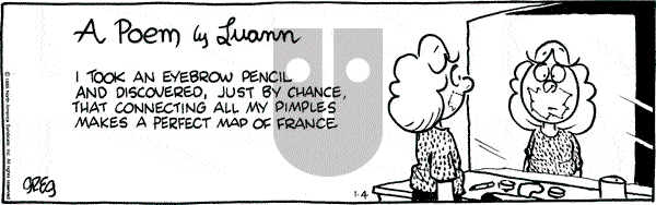 Luann on Wednesday January 4, 1989 Comic Strip