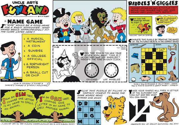 Uncle Art's Funland on Sunday November 28, 2021 Comic Strip
