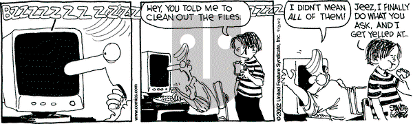 The Buckets - Monday September 2, 2002 Comic Strip