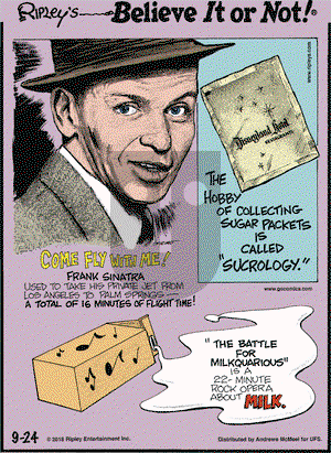 Ripley's Believe It or Not on Monday September 24, 2018 Comic Strip