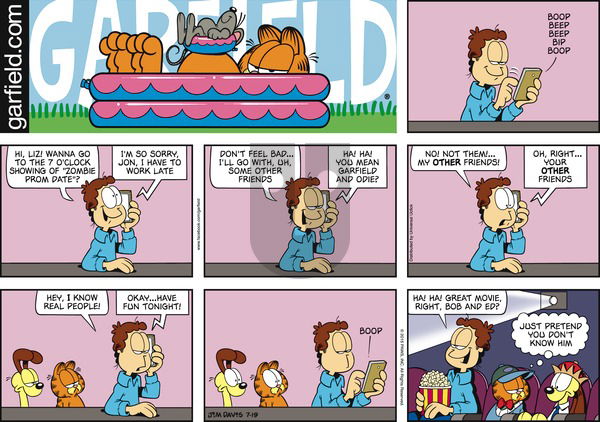 Garfield - Sunday July 19, 2015 Comic Strip