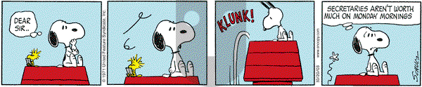 Peanuts on Monday October 20, 2003 Comic Strip