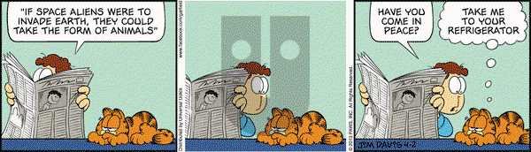Garfield on Tuesday April 2, 2013 Comic Strip