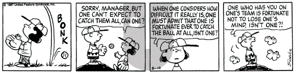 Peanuts on Monday August 10, 1987 Comic Strip