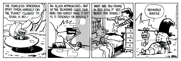 Calvin and Hobbes on Monday January 16, 1989 Comic Strip