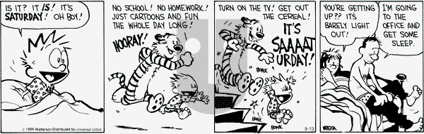 Calvin and Hobbes on Saturday September 13, 2014 Comic Strip