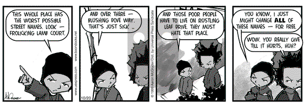 The Boondocks on Wednesday October 20, 1999 Comic Strip