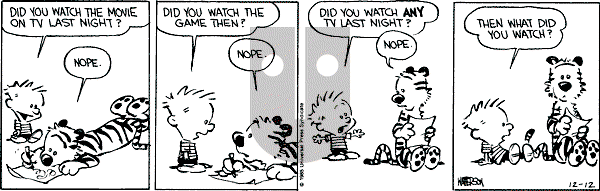 Calvin and Hobbes - Thursday December 12, 1985 Comic Strip