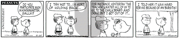 Peanuts on Tuesday September 25, 1962 Comic Strip