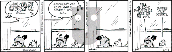 Over the Hedge on Wednesday February 17, 1999 Comic Strip