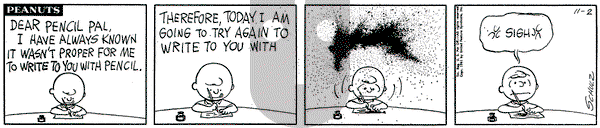 Peanuts on Thursday November 2, 1961 Comic Strip