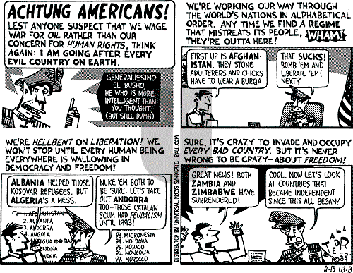 Ted Rall on Saturday February 15, 2003 Comic Strip