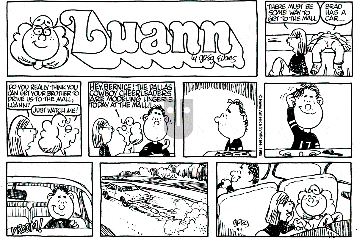 Luann - Sunday September 1, 1985 Comic Strip