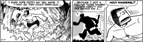 Alley Oop on Thursday April 7, 1977 Comic Strip
