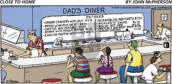 Close to Home on Sunday August 7, 2005 Comic Strip