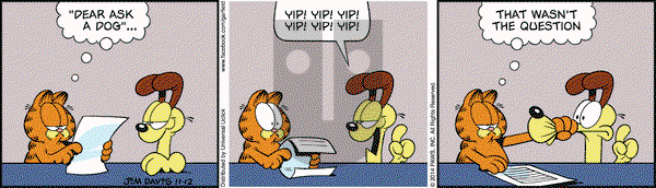 Garfield on Wednesday November 12, 2014 Comic Strip