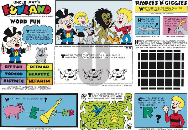 Uncle Art's Funland on Sunday November 10, 2024 Comic Strip