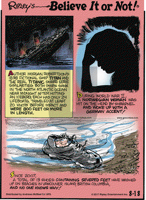Ripley's Believe It or Not on Friday August 18, 2017 Comic Strip