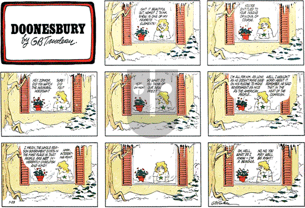 Doonesbury on Sunday January 23, 1977 Comic Strip