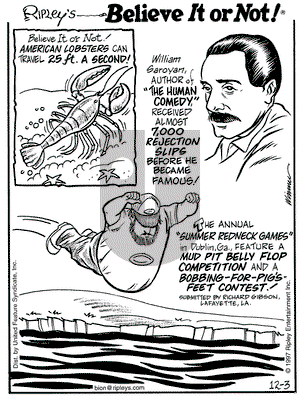 Ripley's Believe It or Not on Wednesday December 3, 1997 Comic Strip